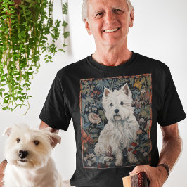 Westie Garden Tapestes im William Morris Style T-Shirt