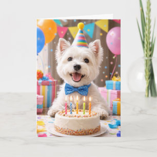 Westie-Geburtstagskarte mit Kuchen Süße Westie-K Karte