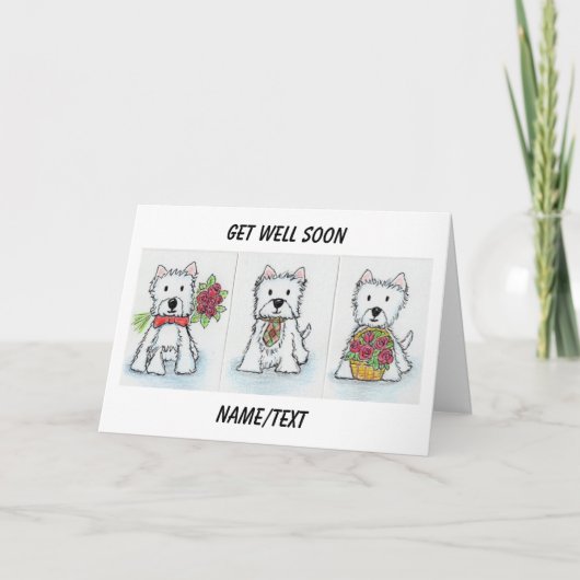 Westie Get Well Balon Card Freund etc. Karte (Vorderseite)