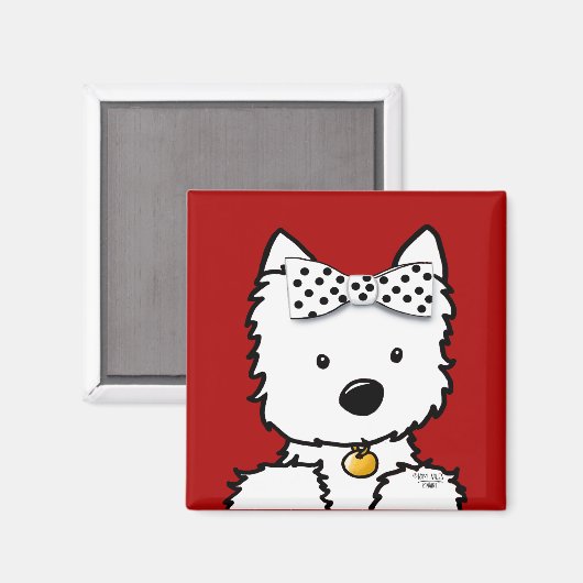 Westie Girl Magnet (Vorderseite/Rückseite)
