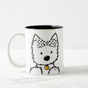 Westie Girl Zwei-Tone-Kaffee-Tasse Zweifarbige Tasse