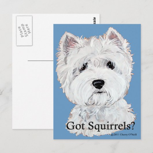 Westie Got Eichhörnchen? Postkarte (Vorne/Hinten)