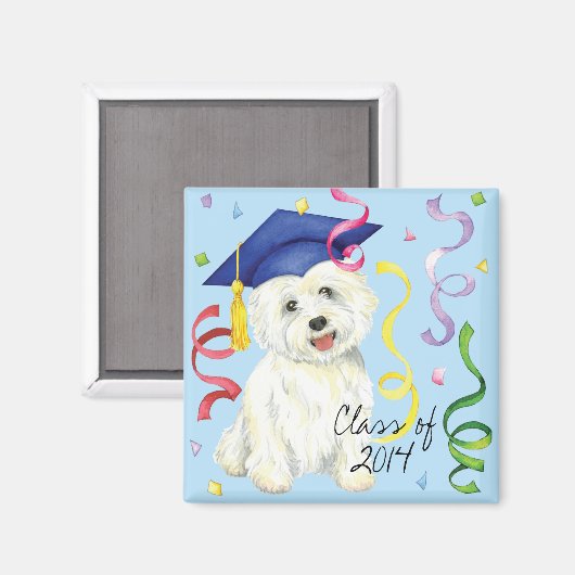 Westie Graduate Magnet (Vorderseite/Rückseite)
