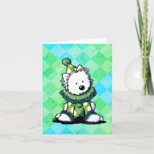 Westie Green Zirkusclown Karte