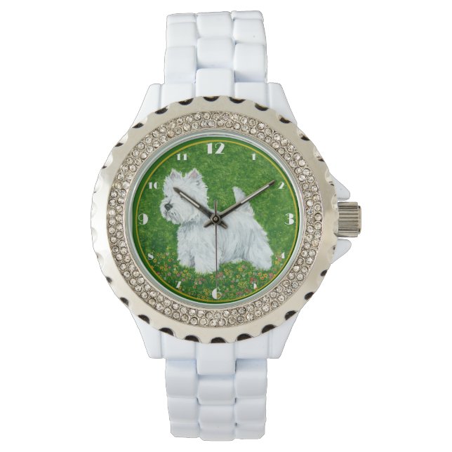Westie Greengrass Armbanduhr (Vorderseite)
