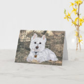 Westie Grußkarte Karte (Gelbe Blume)