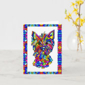 Westie Grußkarte Karte (Gelbe Blume)