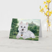 Westie Grußkarte Karte (Gelbe Blume)