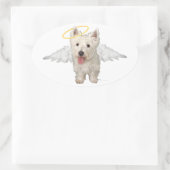 Westie Guardian Angels Ovaler Aufkleber (Tasche)