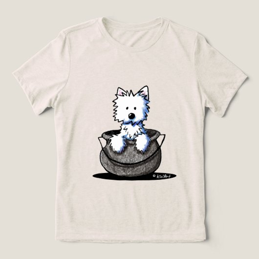 Westie Halloween Cauldron Süsse Tri-Blend Shirt (Design Vorderseite)