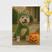 Westie Halloween Karte (Gelbe Blume)