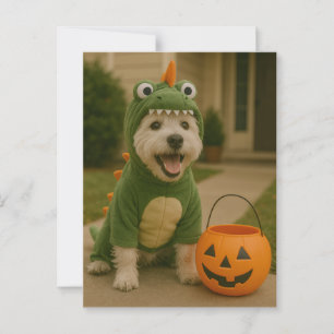 Westie Halloween Postkarte
