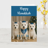 Westie Hanukkah Card - Leere Karte (Gelbe Blume)