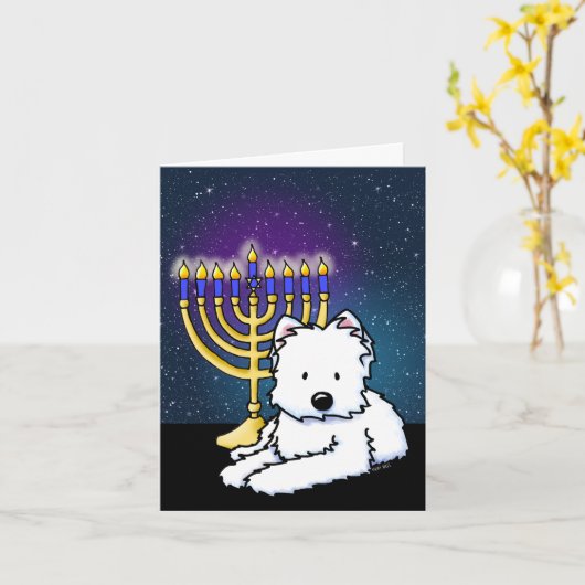 Westie Hanukkah Menorah Card Karte (Gelbe Blume)