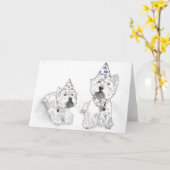 Westie Happy Birthday Karte (Gelbe Blume)