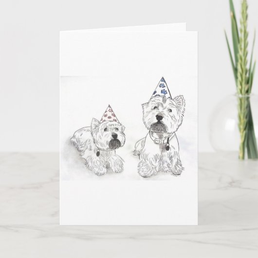 Westie Happy Birthday Karte (Vorderseite)