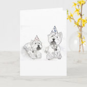 Westie Happy Birthday Karte (Gelbe Blume)