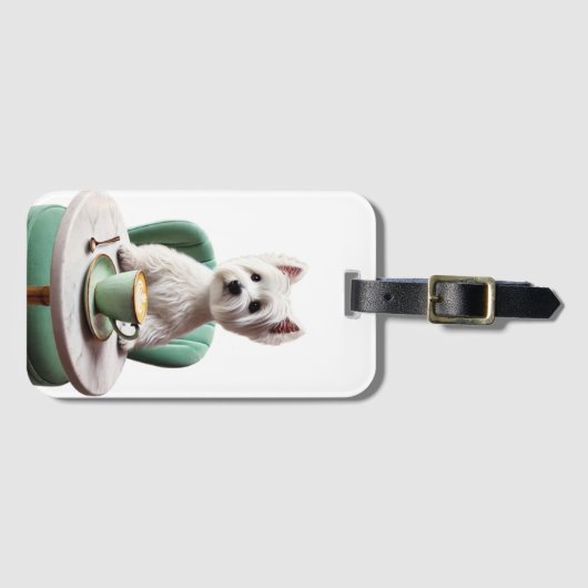 Westie hat eine Latte Gepäckanhänger (Vorderseite (Horizontal))
