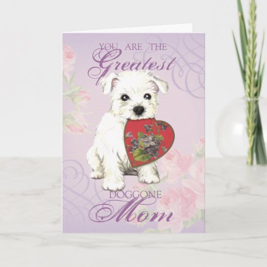 Westie Heart Mama Karte (Vorderseite)