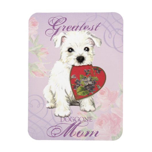 Westie Heart Mama Magnet (Vertikal)