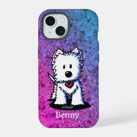 Westie Heartbeat Phone Case iPhone 15 Hülle (Rückseite)