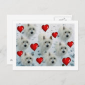 Westie hearts postcard thankyou, birthday, hello e postkarte (Vorne/Hinten)