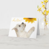Westie Hello Blank Notecard Karte (Gelbe Blume)