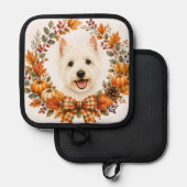 Westie-Herbstkranz Topflappen (Vorderseite/Rückseite)