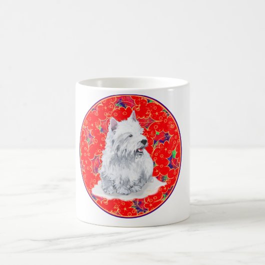 Westie Here Comes Santa Claus Kaffeetasse (Mittel)