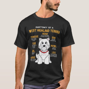 Westie Highland Terrier Anatomy Funny Dog Mama Vat T-Shirt