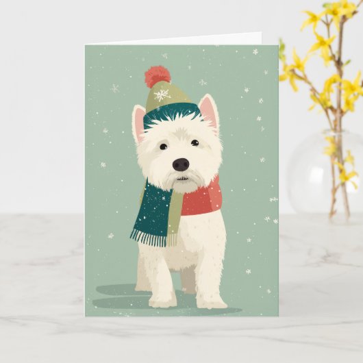 Westie Holiday Greeting Karte (Gelbe Blume)