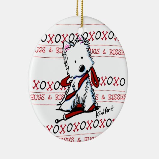 Westie Hugs & Kisses Ornament (Rechts)