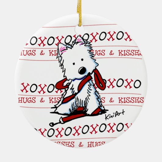 Westie Hugs & Kisses Ornament (Hinten)