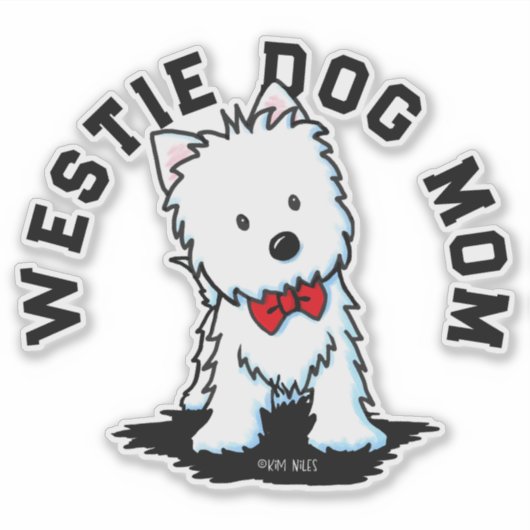 Westie Hund Aufkleber (Vorderseite)