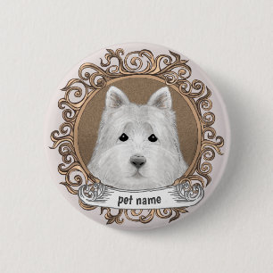 Westie-Hund Button