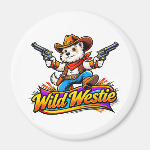 Westie-Hund-Cowboy-Kühlschrankmagnet (Originaldesi Magnet