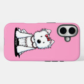 Westie Hund in Dress iPhone Case (Rückseite (Horizontal))