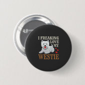 Westie Hund Liebe Typografie Button (Vorne & Hinten)