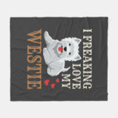 Westie Hund Liebe Typografie Fleecedecke (Vorderseite (Horizontal))