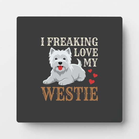 Westie Hund Liebe Typografie Fotoplatte (Vorderseite)