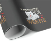 Westie Hund Liebe Typografie Geschenkpapier (Rolleneckpunkt)