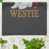 Westie Hund Liebe Typografie Geschirrtuch (Gefaltet)