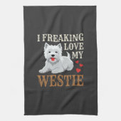 Westie Hund Liebe Typografie Geschirrtuch (Vertikal)
