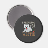 Westie Hund Liebe Typografie Magnet (Vorderseite/Rückseite)