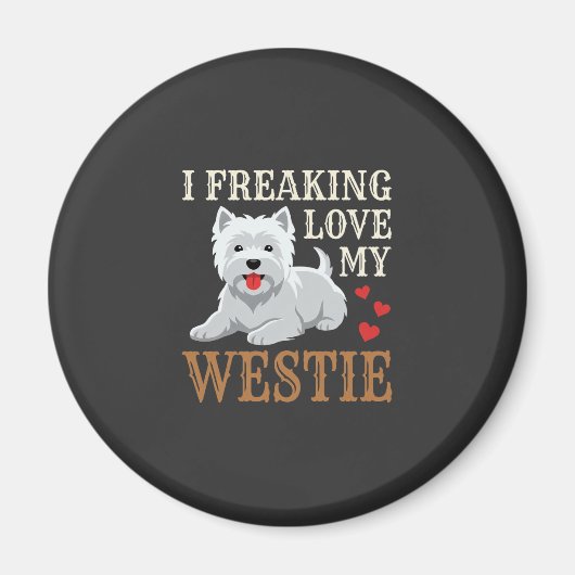 Westie Hund Liebe Typografie Magnet (Vorne)