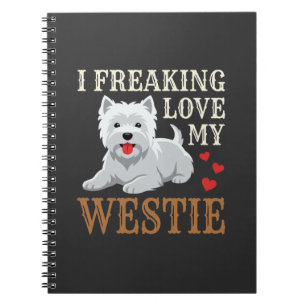 Westie Hund Liebe Typografie Notizblock