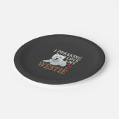 Westie Hund Liebe Typografie Pappteller (Schrägansicht)