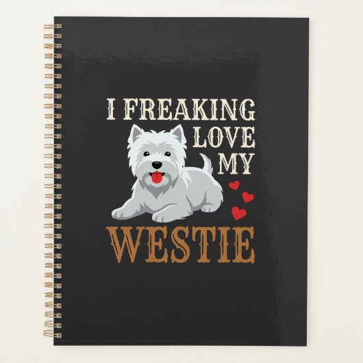 Westie Hund Liebe Typografie Planer (Vorderseite)