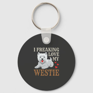 Westie Hund Liebe Typografie Schlüsselanhänger