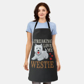 Westie Hund Liebe Typografie Schürze (Getragen)